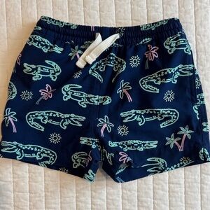 Chubbies Kids Swim Trunks - Navy with Green and Pink Alligator Print